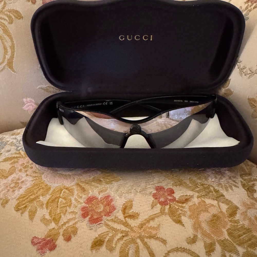 Authentic Gucci GG1651S 004 Black/Silver Geometric Unisex Sunglasses